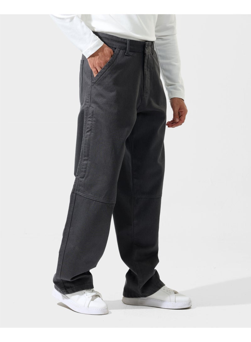 Dott Men’s Washed Denim Cargo Pants – Baggy Fit - Image 2